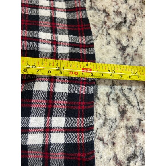 Chaps Men XL Shirt Red Black White Plaid Long Sleeve Button Down Academia Preppy - Picture 11 of 11